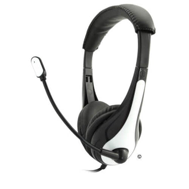 Stereo headset with microphone, ideal for bulk school headphones and classroom learning, comfortable design for education.